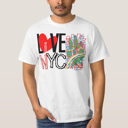 Love NYC & Live in NYC T-shirt 2A (Voorkant)