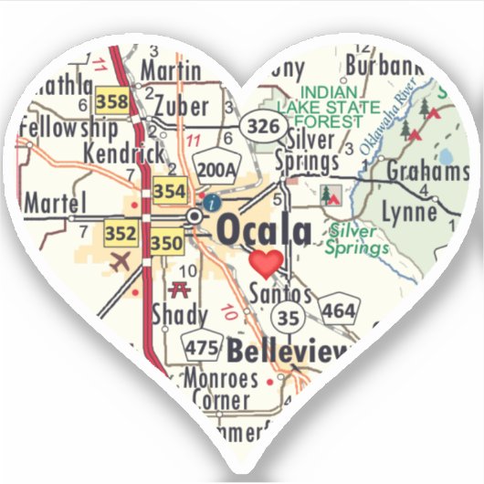 Love Ocala Florida Sticker (Voorkant)