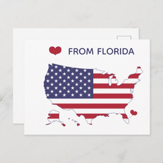 Love of Florida - State Pride - US Flag Briefkaart (Voorkant / Achterkant)