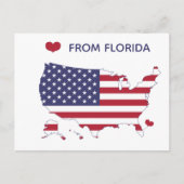 Love of Florida - State Pride - US Flag Briefkaart (Voorkant)