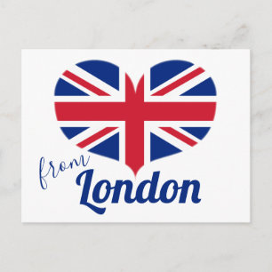 Love of London Hart Shaped UK Flag Union Jack Briefkaart