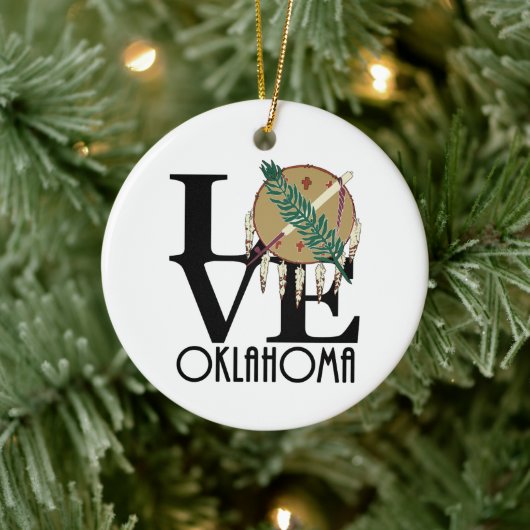 LOVE Oklahoma Keramisch Ornament (Boom)
