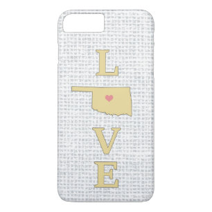 LOVE Oklahoma State kaart verplaatsbare hart iPhone 8 Plus / 7 Plus Hoesje