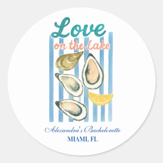 Love on the Lake Bachelorette Getaway Ronde Sticker (Voorkant)