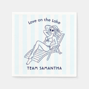 Love on the Lake Preppy Bruid Bachelorette Feest Servet
