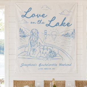 Love on the Lake vrijgezellenfeest Banner Wandkleed