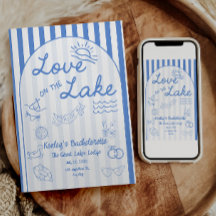 Love on the Lake vrijgezellenfeest uitnodiging