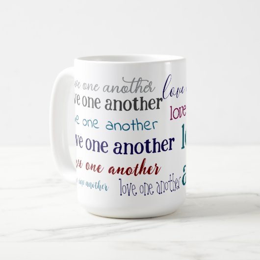 Love one another  coffee mug koffiemok (Voorkant links)