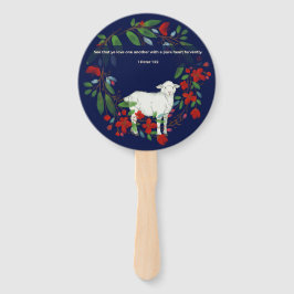 Love One Another | Lamb & Floral Hand Fans Handwaaier