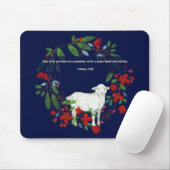 Love One Another | Lamb & Floral Mousepad Muismat (Met muis)