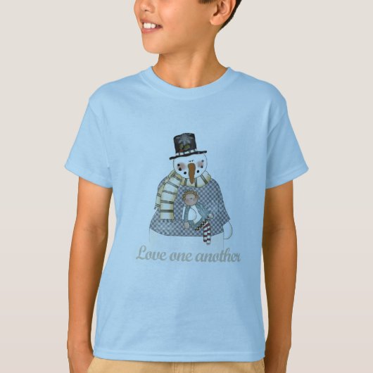 Love One Another Snowman T-shirts en cadeaus (Voorkant)