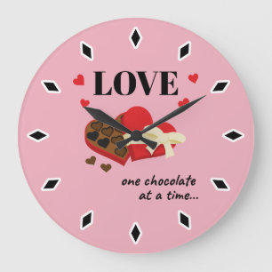 Love One Chocolate in Time Funny Quote Grote Klok