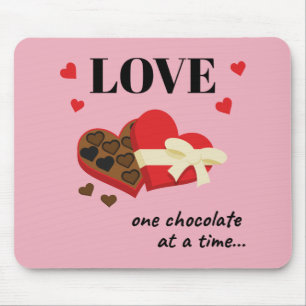 Love One Chocolate in Time Funny Quote Muismat