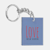 Love - One Heart. Seven Forms Acrylic Keychain (Voorkant Links)