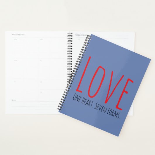 Love - One Heart. Seven Forms Planner (Devant avec enveloppe)