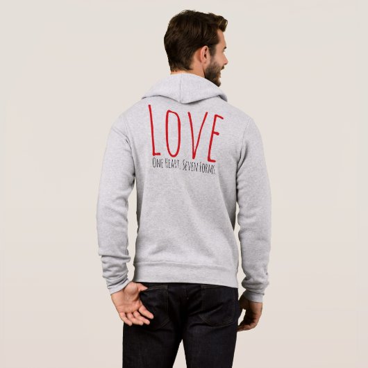 Love - One Heart. Seven Forms T-Shirt (Achterkant volledig)