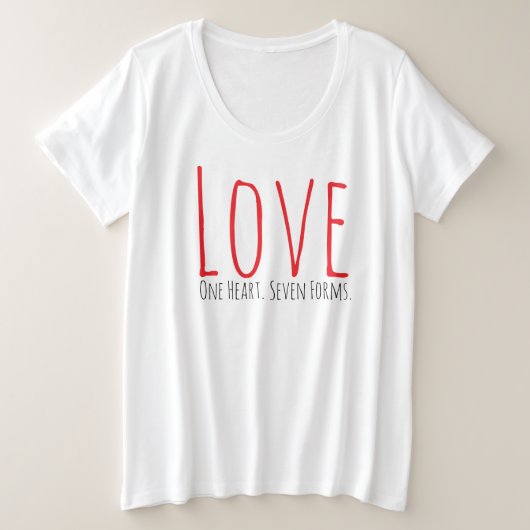 Love - One Heart. Seven Forms T-Shirt (Design voorkant)