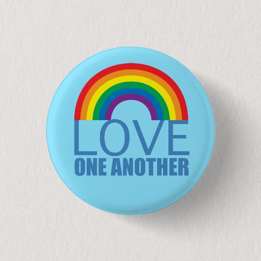 Love One Weer Rainbow Christelijk Ronde Button 3,2 Cm (Voorkant)