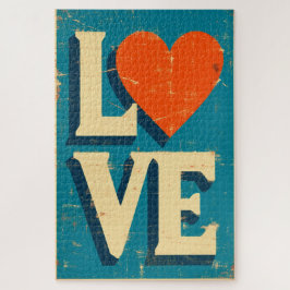 LOVE op de jaren '60 geïnspireerde graphics Legpuzzel