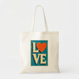 LOVE op de jaren '60 geïnspireerde graphics Tote Bag