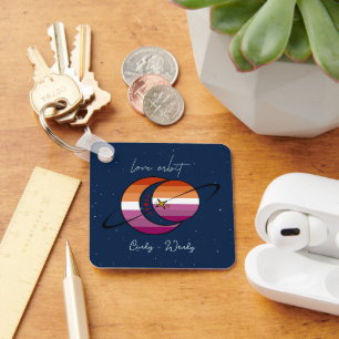 Love Orbit Universum Zon & Maan Zonsondergang Lesb Sleutelhanger