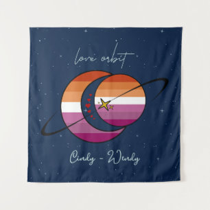 Love Orbit Universum Zon & Maan Zonsondergang Lesb Wandkleed