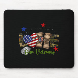 Love Our Veterans Day Trotse militaire Amerikaanse Muismat