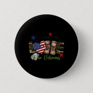 Love Our Veterans Day Trotse militaire Amerikaanse Ronde Button 5,7 Cm
