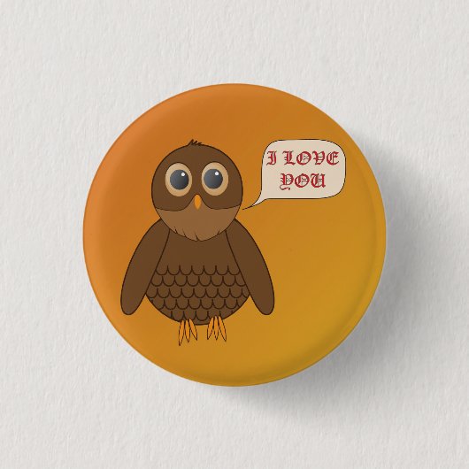 Love Owl Ronde Button 3,2 Cm (Voorkant)