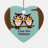 Love Owls Kerstfeestay Ornament (Achterkant)