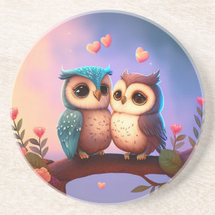 Love Owls Sandstone Onderzetter