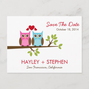 Love Owls Save The Date Kaart