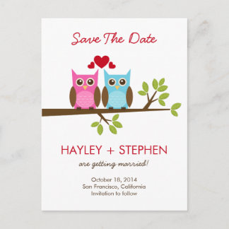 Love Owls Save The Date Kaart