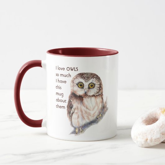 Love OWLS tellement que je me moque Citer Mug (Avec donut)