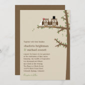 Love Owls Wedding Invitation Kaart (Voorkant / Achterkant)
