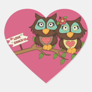 Love Ows design Heart Étiquettes Stickers