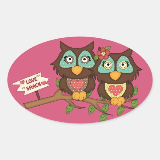 Love Ows design Stickers Étiquette (Devant)