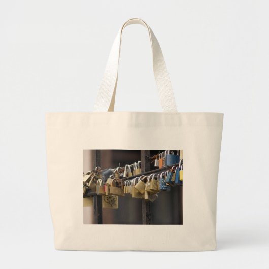 Love Padlocks, Prague Grote Tote Bag (Voorkant)