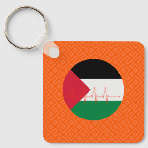 Love Palestine Heart Pulse فلسطي ن   Vrij Palestin Sleutelhanger