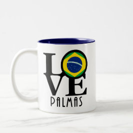 LOVE Palmas Brazilië 11oz Tweekleurige Koffiemok