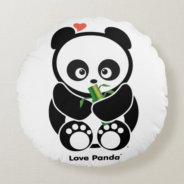 Love Panda® Rond Kussen (Voorkant)