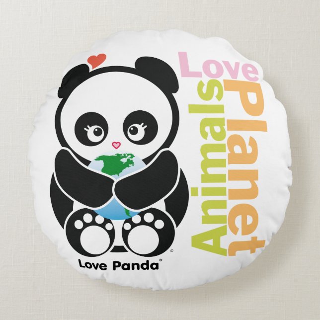 Love Panda® Rond Kussen (Voorkant)
