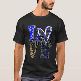 Love Panthers Mascotte School Spirit Blauw Wit Lui T-shirt