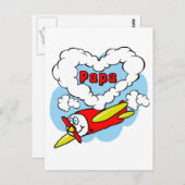 Love Papa Kinder Airplane Briefkaart (Voorkant / Achterkant)