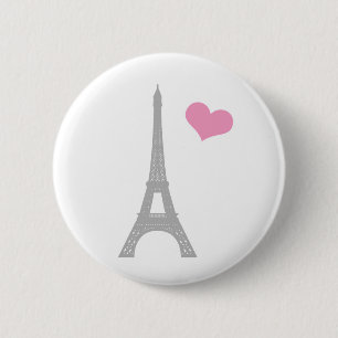 Love Paris Button Pin