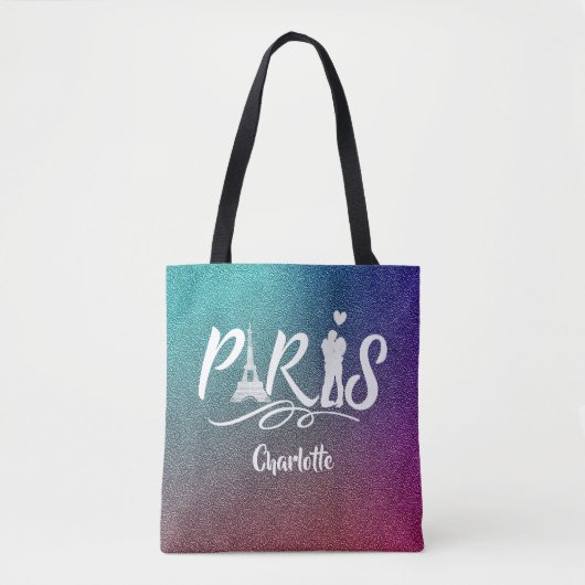 Love Paris Eiffel Tower Super Cool Personalized Tote Bag (Voorkant)
