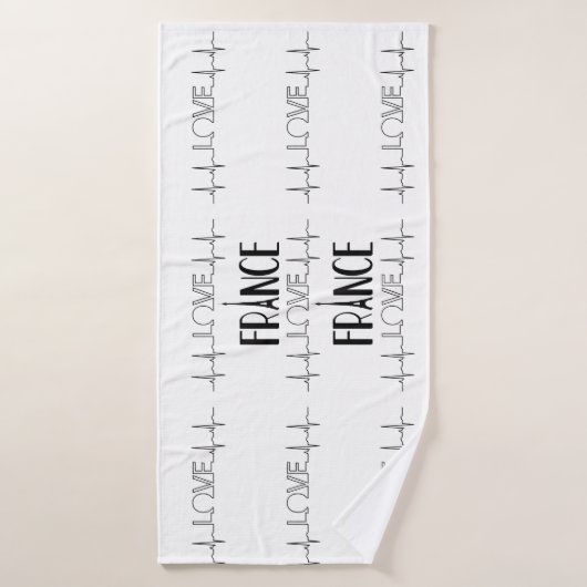 Love Paris France Noir Blanc Mat Bain (Serviette de bain)