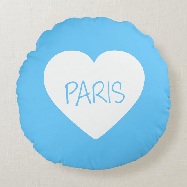 Love Paris hart Rond Kussen (Voorkant)