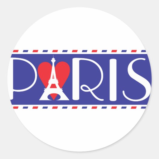 Love Paris Ronde Sticker (Voorkant)