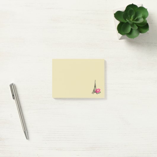 Love Paris with Eiffel Tower Illustration Post-it® Notes (Kantoor)